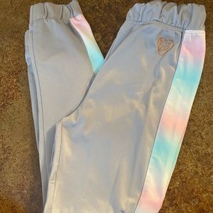 Gray Joggers with Tie-Dye Detail